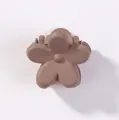 Eleganter Mini-Blumen-Haarklammer-Clip in Mattbraun für das tägliche Haarstyling - Mattes Blumen-Stil (2) / Kaffeebraun