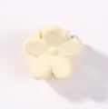 Cremegelber matter Mini-Blumenhaarklammer-Clip für Mädchen, minimalistischer Haarschmuck - Mattes Blumen-Stil (21) / Cremegelb