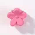 Mini Haarspange in rosa Blumenform mit mattem Finish für Kinder und Damen - Mattes Blumen-Stil (27) / Rosa