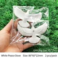Set of two white simulation peace dove hanging pendants for creative home decor - 2 Pieces/Pack (Includes String)