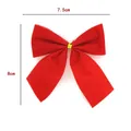 Red Christmas decorative velvet bow for DIY crafts, size 7.5cm width by 8cm height. - 8cm / Red