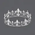 Elegante vintage zilveren kroon met leliepatroon en fonkelende kristallen details - Zilveren Veelzijdige Luxe Kroon Ts-j2842s