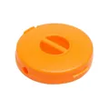 Compact orange circular cord winder and cable organizer for kitchen appliance wires - Round Data Cable Storage Box / Orange
