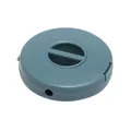 Circular grey-blue appliance cord winder for organized kitchen appliance wire storage. - Round Data Cable Storage Box / Blue