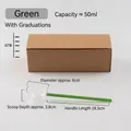 Cuchara medidora de vidrio con mango largo verde, capacidad 50ml y escala de medida - Cuchara de sopa con escala / Verde