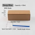 Cuchara graduada de vidrio borosilicato de 50 ml con mango largo azul oscuro - Cuchara de sopa con escala / Azul
