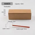 Cuillère doseuse en verre borosilicate à long manche ambre avec graduation 50ml - Cuillère à soupe avec graduation / Marron