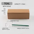 Cuillère artisanale en verre borosilicate bleu sarcelle avec échelle de 50ml et long manche - Cuillère à soupe avec graduation / Vert Lac
