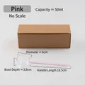 Cuillère en verre à long manche rose, cuillère à mélanger de 50 ml pour le café - Cuillère à soupe (Sans graduation) / Rose