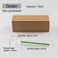 Cuillère en verre borosilicaté à long manche vert, capacité de 50 ml pour café - Cuillère à soupe (Sans graduation) / Vert