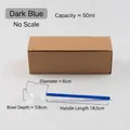 Cuillère en verre borosilicate faite main avec long manche bleu foncé et 50 ml de capacité - Cuillère à soupe (Sans graduation) / Bleu