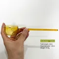 Cuillère longue en verre borosilicaté avec graduation 50ml de couleur jaune ambre - Cuillère à soupe à tête colorée améliorée / Jaune