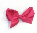 Vivid fuchsia polyester ribbon bow hair clip for girls featuring a solid color finish - Rose Pink (175)