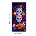 Day of the Dead door cover with sugar skulls and flowers, 180x90cm decoration - Door Cover 7 / 180x90cm/Pack / 100D Polyester
