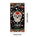 Mexican Day of the Dead door curtain banner with colorful sugar skull decor 180x90cm - Door Cover 8 / 180x90cm/Pack / 100D Polyester