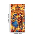 Vibrant Day of the Dead door cover banner with festive skeleton guitarists 180x90cm - 100D Polyester / Door Cover 15