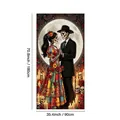 Day of the Dead door cover banner with skeleton couple design, 180x90cm for Mexican party. - 100D Polyester / Door Cover 19