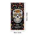 Day of the Dead sugar skull door cover banner 180x90cm Mexican party decoration. - 100D Polyester / Door Cover 21
