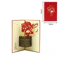 Carte de Noël 3D pop-up avec design Père Noël et cheminée, dimensions pliées 10x15cm. - Père Noël dans la Cheminée