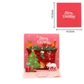 3D pop-up kerstkaart met feestelijke boom en open haard, 10,5 x 10,5 cm - Open haard & Kittentje / 10.5x10.5cm / Rood