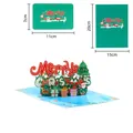 Carte de Noël 3D avec Père Noël et sapin, enveloppe incluse - Style Lettres de Noël - Nouveau