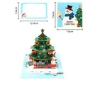 Carte de vœux pop-up sapin de Noël 3D avec bonhomme de neige et ses dimensions - Sapin de Noël