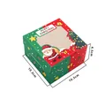 Scatola per cupcake natalizia con finestra e design Babbo Natale, 10,3x10,3x6,5 cm - Scatola a 1 foro Rossa e Verde