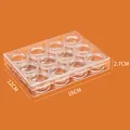 Scatola portaoggetti in PS trasparente con 12 barattoli per campioni di cosmetici e viaggi - Set da 10g (12 Vasetti)