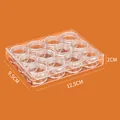 Set da 12 vasetti cosmetici trasparenti con scatola portaoggetti 12,5x9,5x2cm - Set da 5g (12 Vasetti)