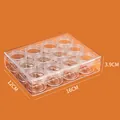 Set da 12 mini vasetti per cosmetici da viaggio con scatola rettangolare trasparente - Set da 15g (12 Vasetti)