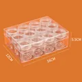Scatola trasparente con 12 piccoli barattoli per cosmetici da viaggio 16x12x5,5cm - Set da 20g (12 Vasetti)