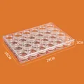 Transparent 24-grid storage box with small plastic jars for cosmetics, size 24x16x3cm - 10g Large Set (30 Jars)