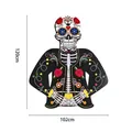 Bannière de porte squelette Jour des Morts pour décoration de fête mexicaine, 120x102cm - Forme Irrégulière 1 / Type standard