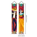 Bannières squelettes mexicaines Jour des Morts, décorations de porte 180x30 cm - Couplet 1 / Type standard
