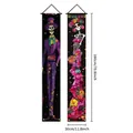 Bannières de porte mexicaines du Jour des Morts avec motifs squelettes, 180x30cm - Couplet 2 / Type standard