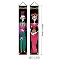 Mexikanische Tag der Toten Skelett Türbanner für Halloween Party Deko, 180x30 cm - Spruchpaar 8 / Standardausführung