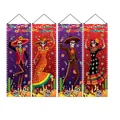 Juego de 4 pancartas de puerta mexicanas Día de los Muertos 120x40cm decoración fiesta - Cactus Guitar Skeleton Set (4-Piece Set 3) / 100D Polyester 4-Piece Set