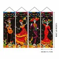 Set mit 4 Día de los Muertos Skelett-Türbannern mit bunten mexikanischen Mustern - 4-teiliges Set 5 / 120x40cm / 100D Polyester