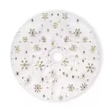 38cm white plush Christmas tree skirt with gold snowflake pattern for holiday decor - White With Gold Snowflake / 38cm