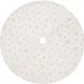 Elegant 38cm white Christmas tree skirt featuring delicate golden snowflake embroidery pattern - Gold Embroidered Snowflakes / 38cm