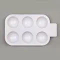 Durable white 6-well plastic art palette for children and students watercolor painting - 6-Well Palette with Handle (No Hole) / 14.5*8.5cm