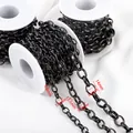 Φαρδιά αλυσίδα από ανοξείδωτο ατσάλι gunmetal για DIY κοσμήματα με διαστάσεις - Μαύρο όπλο / Πλάτος 75 Χιλιοστών [1 Μέτρο/συσκευασία]