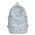 Sac à dos décontracté bleu clair avec motifs d'ours et grande capacité de voyage - Sans Pendentif / Bleu