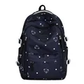 Sac à dos bleu marine à pois avec motifs ours et plusieurs poches de rangement - Sans Pendentif / Noir
