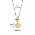 Detail of hammered cross pendant necklace with length and width dimensions - Hammered Cross with OT Clasp (G127697)