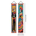 Day of the Dead decorative couplet banners featuring colorful Mexican skeleton couple - Mexican Outfit Skeleton (6)