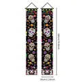 Day of the Dead Mexican party banners featuring colorful sugar skulls and flowers, 180x30cm - Marigold Geometric Pattern (7)