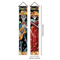 Mexican Day of the Dead skeleton couplet banners, 180x30cm festive party wall hanging - Catrina Style Figure (9)