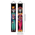 Day of the Dead skeleton door banners for Mexican party decoration, size 180x30cm - Color Skull Top Hat and Wreath (11)