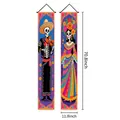 Day of the Dead Mexican party banner set with skull couple design 11.8x70.8 inch - Violinist and Floral Catrina (15)